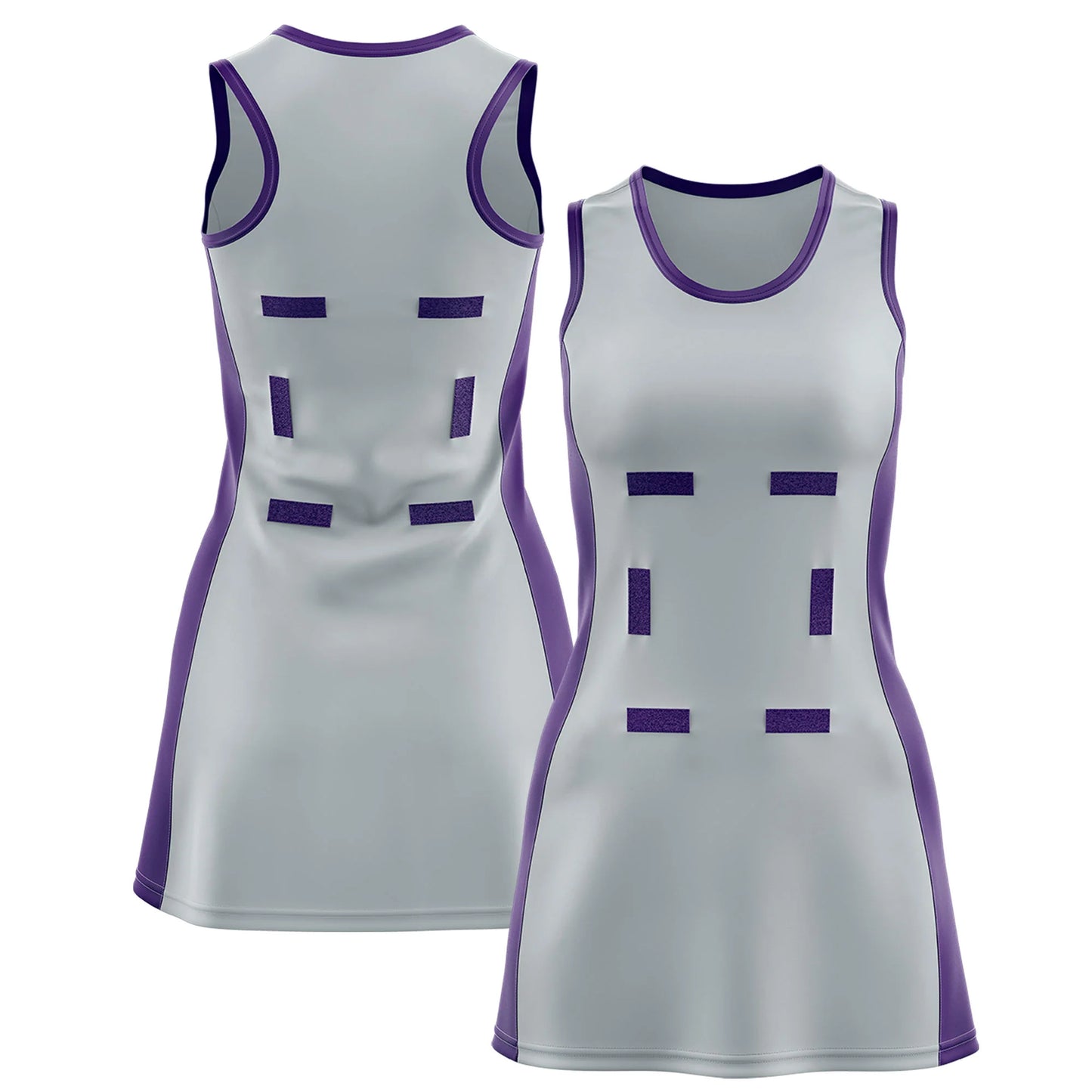 Custom Netball Dress Purple and White