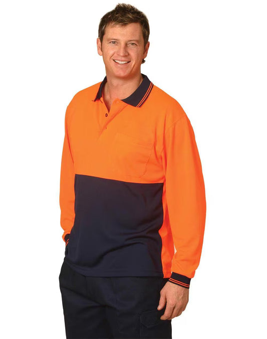 Hi Vis Long Sleeve Budget Safety Polo