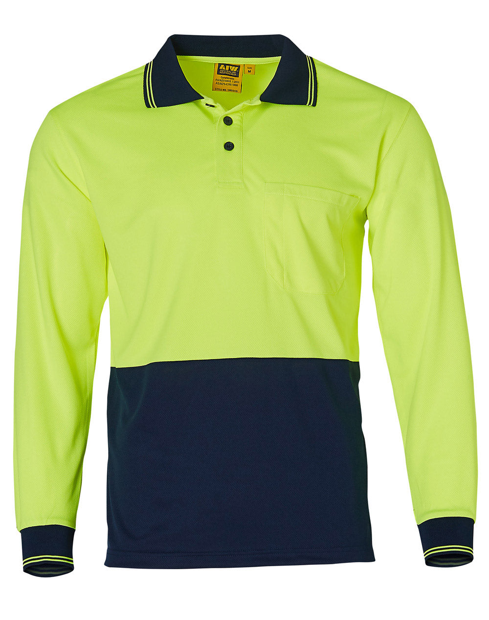 Hi Vis Long Sleeve Budget Safety Polo