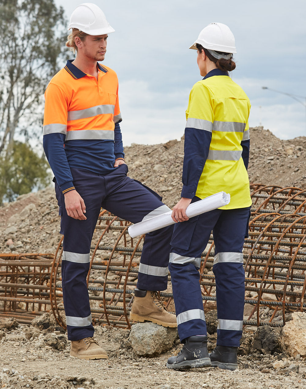 Hi Vis WP07HV PRE-SHRUNK DRILL PANTS WITH BIOMOTION 3M TAPES Regular Size