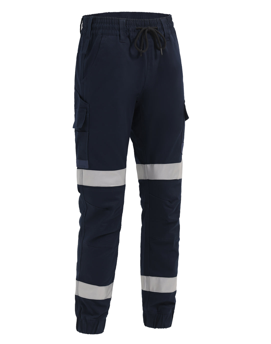 Hi Vis WP28HV Unisex Cotton Stretch Drill Cuffed Work Pants with RF Tapes