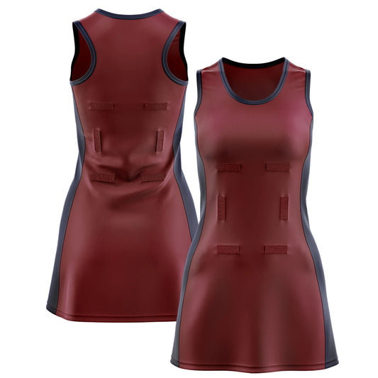 Custom Netball Dress Maroon and Black
