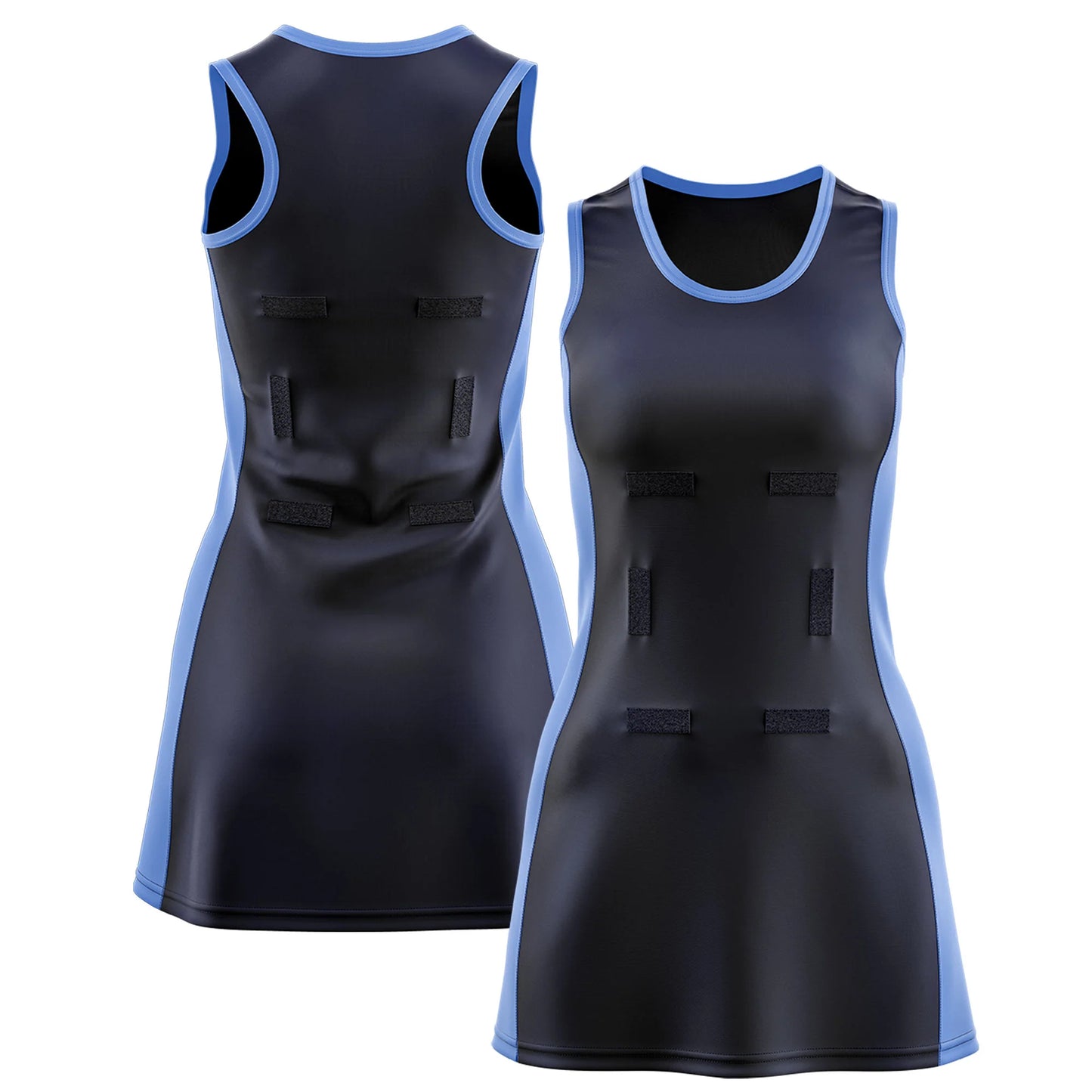 Custom Netball Dress Navy and Sky Blue