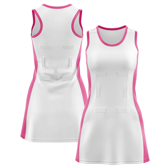 Custom Netball Dress Pink and White