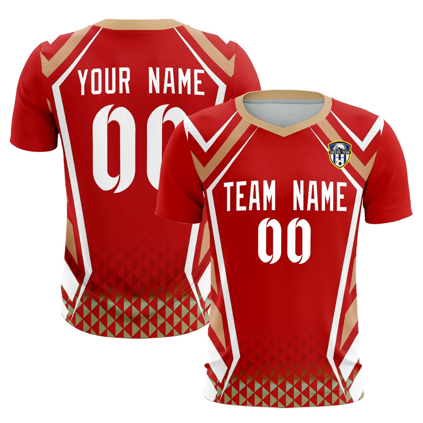 Soccer Jersey Red and Gold