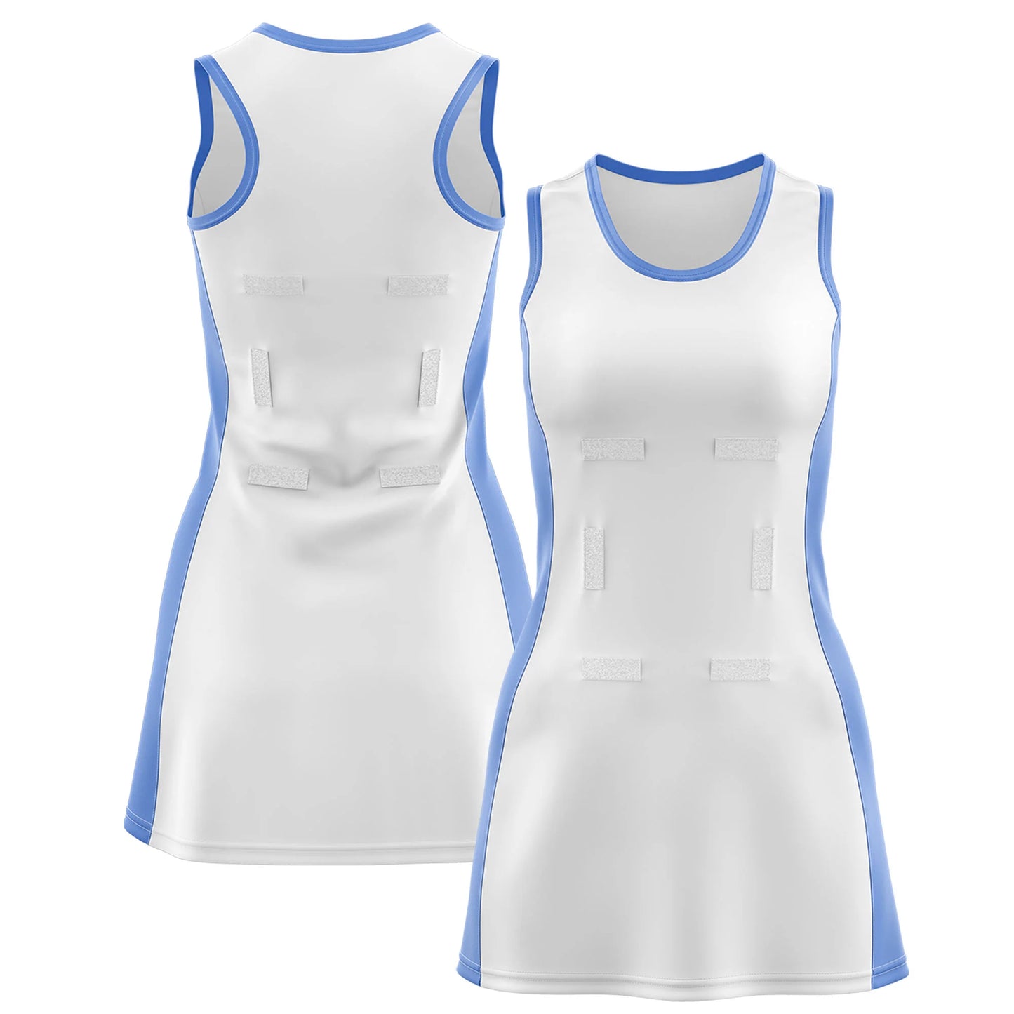 Custom Netball Dress Sky and White